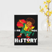 私は黒い歴史の月キッズボーイズAfro African Am カード (黄色い花)