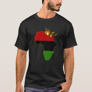 私は黒い歴史の月ブラックキングアフリカの地図 Tシャツ