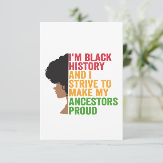 私は黒い歴史を持ち、祖先に対して生き延びようと努力している サンキューカード (スタンド正面)