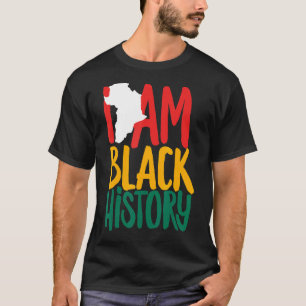 私は黒い歴史アフリカ系アメリカ人伝統ブラック Tシャツ