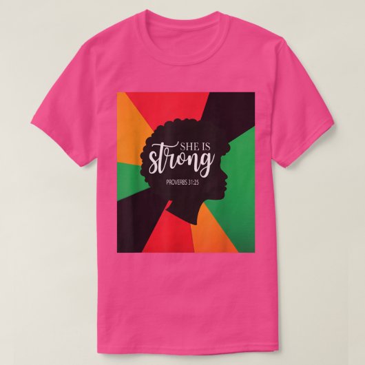 私は黒い歴史クリスチャン彼女は強いジュネティー Tシャツ (デザイン正面)