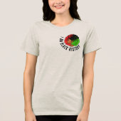 私は黒い歴史パンアフリカ国旗afo女性の赤 トライブレンドTシャツ (正面)