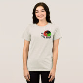 私は黒い歴史パンアフリカ国旗afo女性の赤 トライブレンドTシャツ (正面全面)