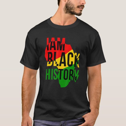 私は黒い歴史月アフリカ系アメリカ人プライドAf Tシャツ (正面)