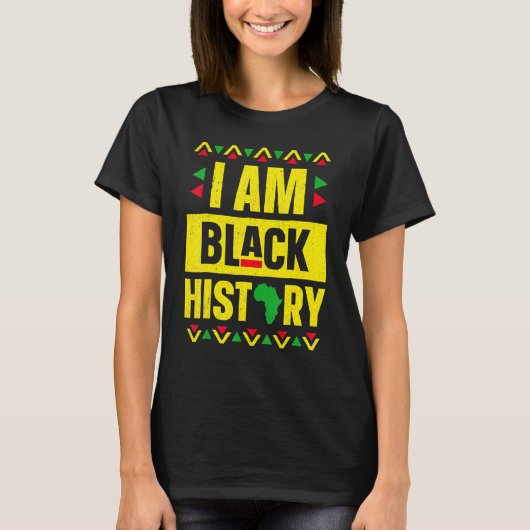 私は黒い歴史月アフリカ系アメリカ人プライドCe Tシャツ (正面)