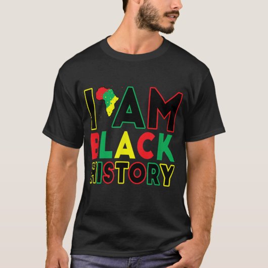 私は黒い歴史月アフリカ系アメリカ人プライドCe Tシャツ (正面)