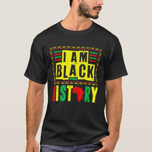 私は黒い歴史月アフリカ系アメリカ人プライドCe Tシャツ (正面)