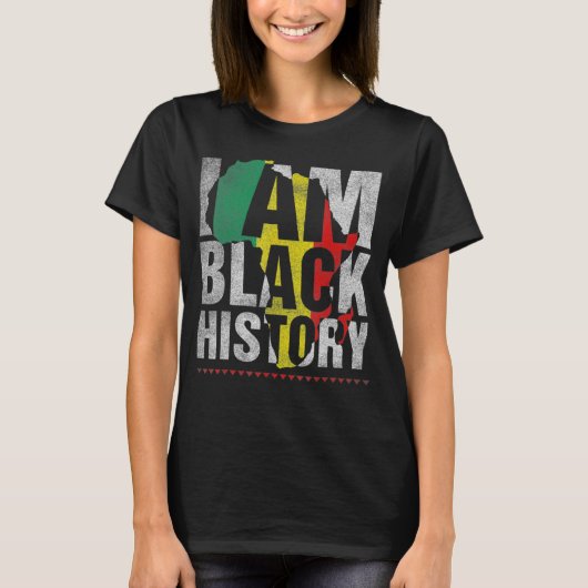 私は黒い歴史月アフリカ系アメリカ人プライドCe Tシャツ (正面)