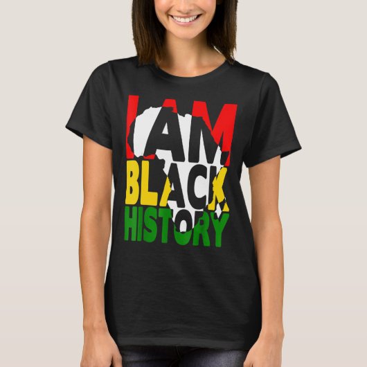 私は黒い歴史月アフリカ系アメリカ人プライドCe Tシャツ (正面)