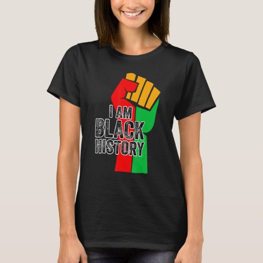 私は黒い歴史月アフリカ系アメリカ人プライドCe Tシャツ (正面)