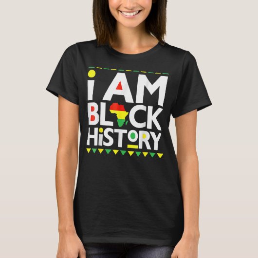 私は黒い歴史月アフリカ系アメリカ人プライドCe Tシャツ (正面)