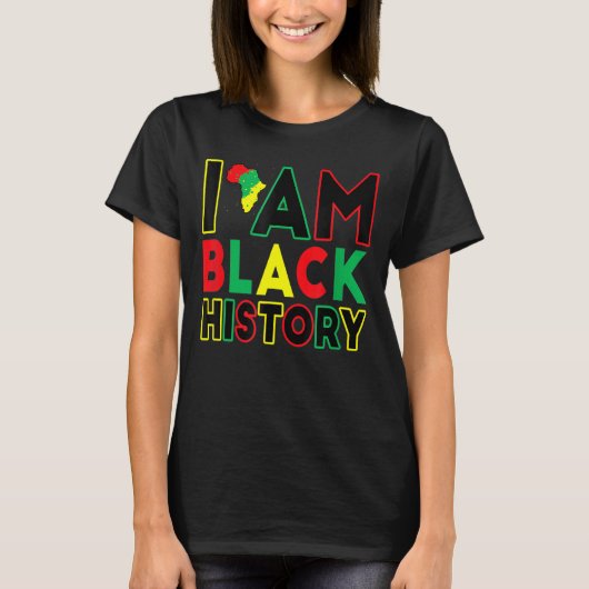 私は黒い歴史月アフリカ系アメリカ人プライドCe Tシャツ (正面)