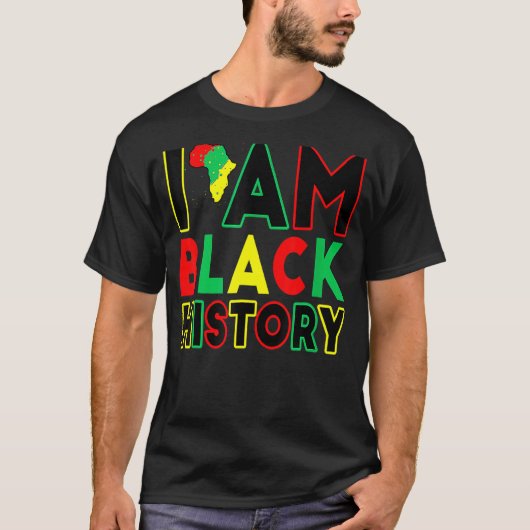 私は黒い歴史月アフリカ系アメリカ人プライドCe Tシャツ (正面)