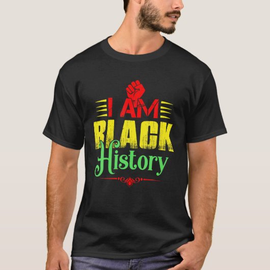 私は黒い歴史月アフリカ系アメリカ人プライドCe Tシャツ (正面)