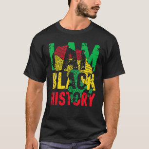 私は黒い歴史月間アフリカ系アメリカ国旗のセル Tシャツ