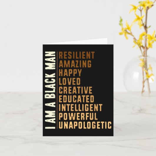 私は黒い男 – 黒い歴史の月の男性はスネジー カード (黄色い花)