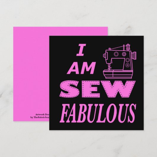 私は黒とピンクの縫い物が素晴らしい カード (正面/裏面)