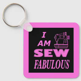 私は黒とピンクの縫い物が素晴らしい キーホルダー