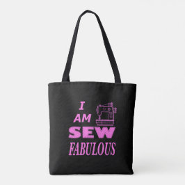 私は黒とピンクの縫い物が素晴らしい トートバッグ