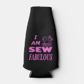 私は黒とピンクの縫い物が素晴らしい ボトルクーラー (正面)