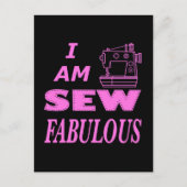 私は黒とピンクの縫い物が素晴らしい ポストカード (正面)