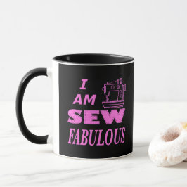 私は黒とピンクの縫い物が素晴らしい マグカップ