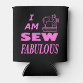 私は黒とピンクの縫い物が素晴らしい 缶クーラー (正面)