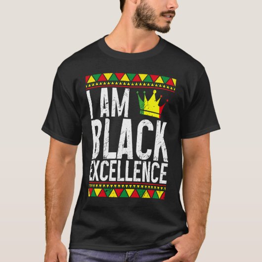私は黒の優秀な歴史アパレル黒人女性A Tシャツ (正面)