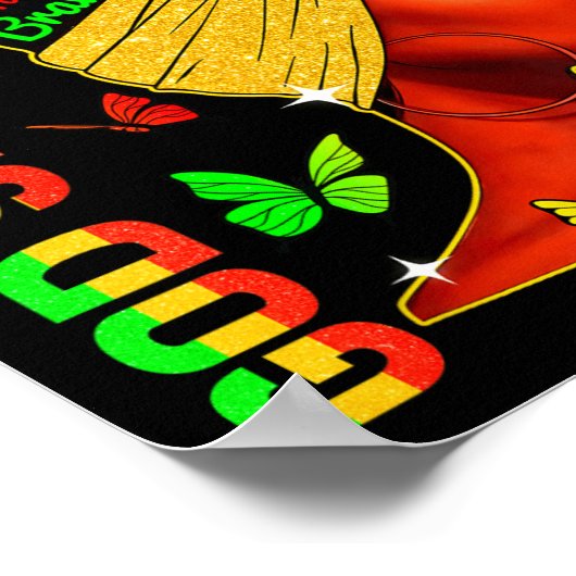 私は黒メラニン黒の歴史の月ジュネテだと言う ポスター (角)