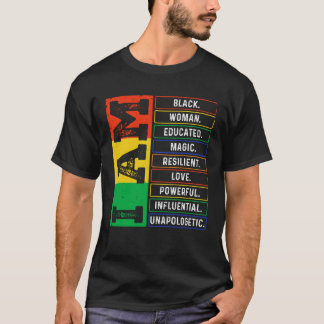 私は黒人の女性はアフリカのメラニン・ブラックを教育した Tシャツ