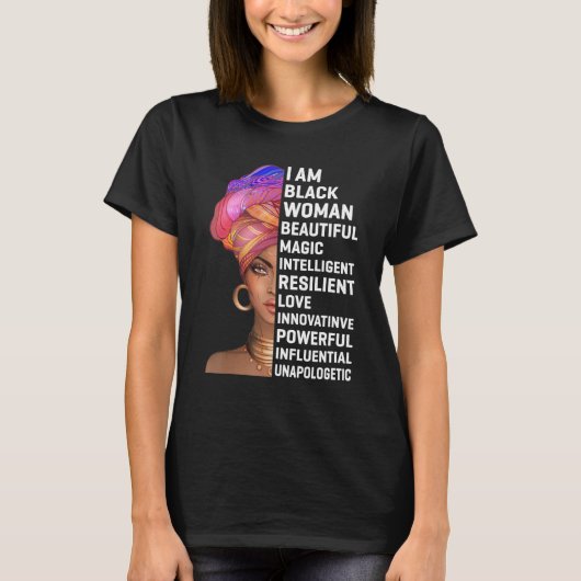 私は黒人の女性 ブラックヒストリー月間 無条件に Tシャツ (正面)