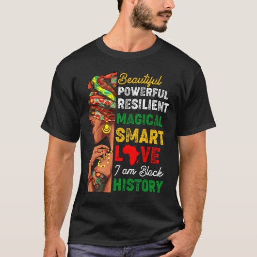 私は黒人の歴史の女性 黒人の歴史月間 有名人 Tシャツ (正面)