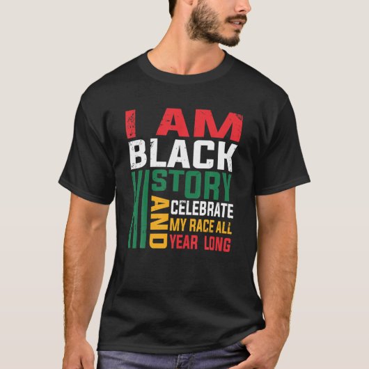 私は黒人の歴史アフリカ系アメリカ人のプライド史 Tシャツ (正面)