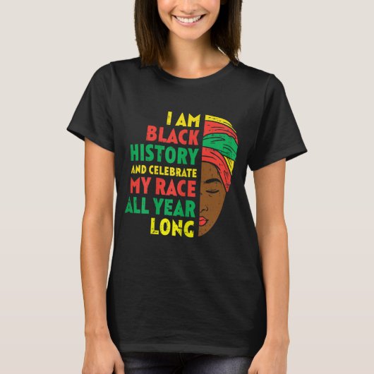 私は黒人の歴史アフリカ系アメリカ人の女性Kente Me Tシャツ (正面)