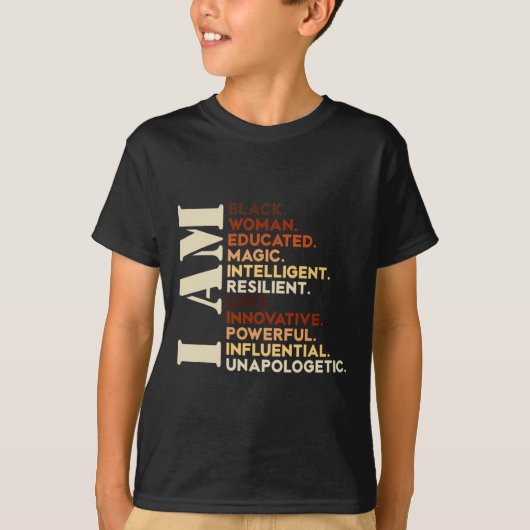 私は黒人の歴史アフリカ系アメリカ人の黒い歴史 Tシャツ (正面)