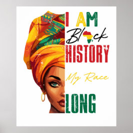 私は黒人の歴史アフリカ系アメリカ人女性だ ポスター