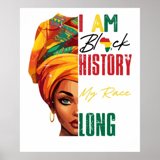 私は黒人の歴史アフリカ系アメリカ人女性だ ポスター (正面)