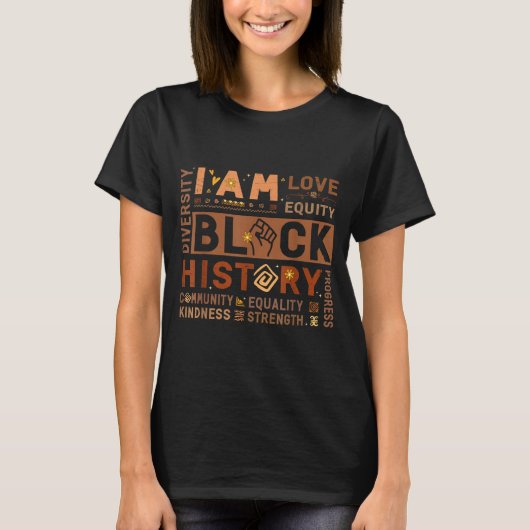 私は黒人の歴史 アフリカ系アメリカ人の多様性 愛 Tシャツ (正面)