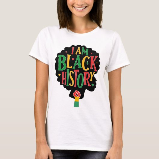 私は黒人の歴史 - ジューンティーンス Tシャツ (正面)
