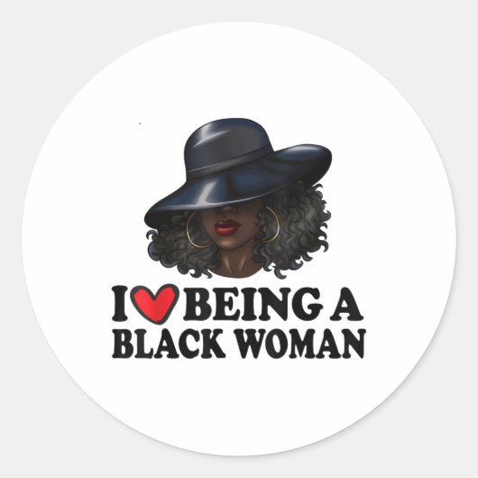 私は黒人女性が大好きだ ラウンドシール (正面)