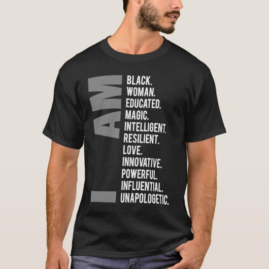 私は黒人女性の教育魔法黒歴史モン Tシャツ (正面)