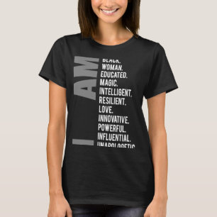 私は黒人女性の教育魔法黒歴史モン Tシャツ