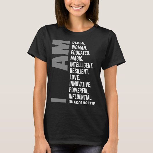 私は黒人女性の教育魔法黒歴史モン Tシャツ (正面)