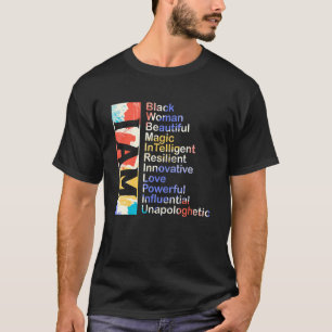 私は黒人女性の美しい魔法影響のあるウナポ Tシャツ