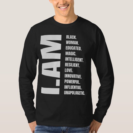 私は黒人女性の黒人歴史教育を受けた黒人女性 Tシャツ (正面)