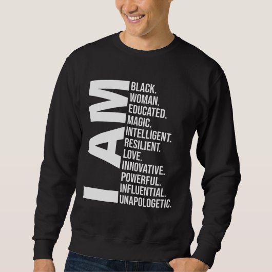 私は黒人女性の黒人歴史月間の教育Blac スウェットシャツ (正面)