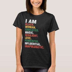私は黒人女性の黒人歴史月間の教育Blac Tシャツ