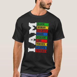 私は黒人女性の黒人歴史月間の教育Blac Tシャツ