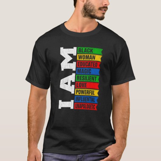 私は黒人女性の黒人歴史月間の教育Blac Tシャツ (正面)