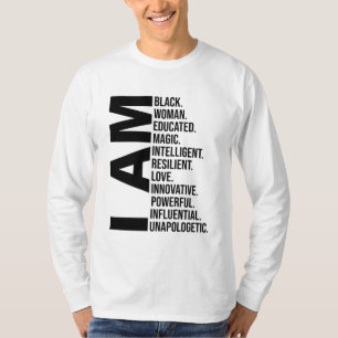 私は黒人女性の黒人歴史月間の教育Blac Tシャツ